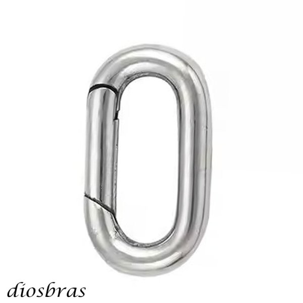 画像1: キーリング キーホルダーの接続に丸カン 楕円 丸型 カラビナ サークル  マルカン１個売り 極太ビーズ シルバー シルバー925 ビーズ アクセサリー ハンドメイド パーツ  線径2 5mm 直径17mm×9mm   メール便全国送料無料 (1)