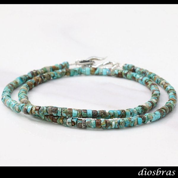 画像3: ターコイズ 馬蹄 ホースシュー フェザー ネックレス　チェーン 天然石 メンズ ネイティブ  羽 ターコイズ シルバー９２５ チェーン さざれ石 メディスンホイール フェザー (3)