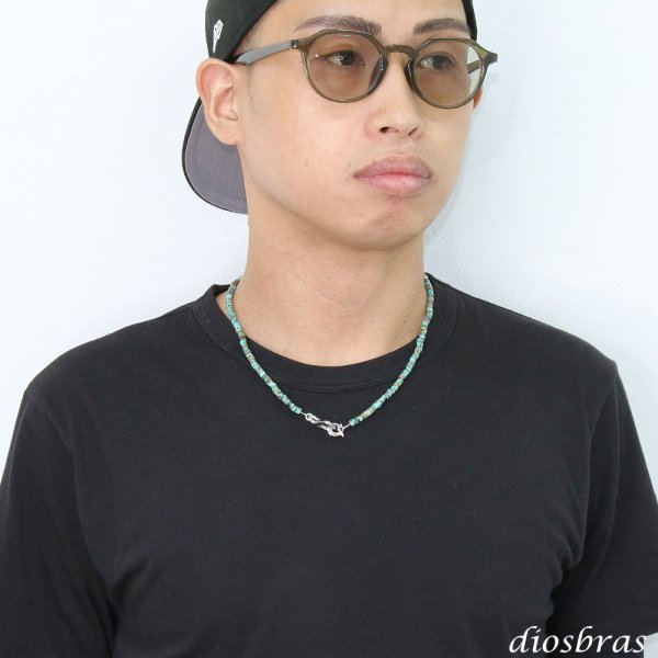 画像8: ターコイズ 馬蹄 ホースシュー フェザー ネックレス　チェーン 天然石 メンズ ネイティブ  羽 ターコイズ シルバー９２５ チェーン さざれ石 メディスンホイール フェザー (8)