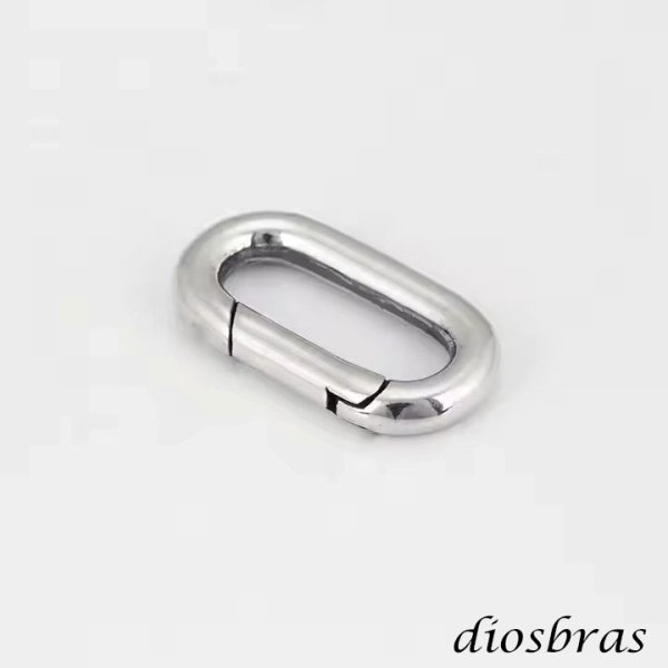 画像3: キーリング キーホルダーの接続に丸カン 楕円 丸型 カラビナ サークル  マルカン１個売り 極太ビーズ シルバー シルバー925 ビーズ アクセサリー ハンドメイド パーツ  線径2 5mm 直径17mm×9mm   メール便全国送料無料 (3)