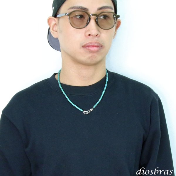 画像8: ターコイズ 馬蹄 ホースシュー フェザー ネックレス　チェーン 天然石 メンズ ネイティブ  羽 ターコイズ シルバー９２５ チェーン さざれ石 メディスンホイール フェザー (8)