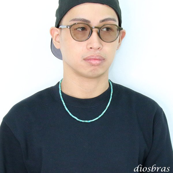 画像2: ターコイズ 馬蹄 ホースシュー フェザー ネックレス　チェーン 天然石 メンズ ネイティブ  羽 ターコイズ シルバー９２５ チェーン さざれ石 メディスンホイール フェザー (2)