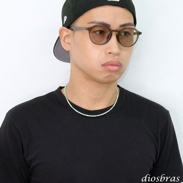 画像2: ターコイズ Tバー 極細2.8mm ネックレス　チェーン 天然石 メンズ ネイティブ  ターコイズ シルバー９２５ チェーン さざれ石 シンプル (2)