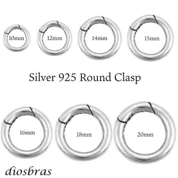 画像1: キーリング キーホルダーの接続に丸カン 楕円 丸型 カラビナ サークル  マルカン１個売り 極太ビーズ シルバー シルバー925 ビーズ アクセサリー ハンドメイド パーツ  線径2 5mm 直径17mm×9mm   スターリングシルバー (1)