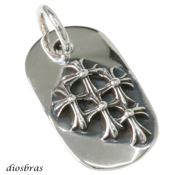 画像1: クロス ペンダント プレート ドッグタグ クロス 十字架 クロス シルバー925 ペンダント ジルコニア トップ シルバー 925 ネックレス  ネックレス  メンズ レディース メール便なら送料無料 (1)