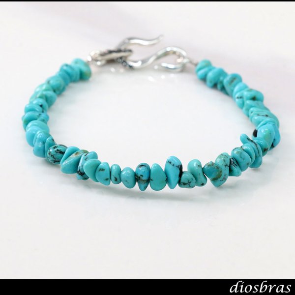 画像3: diosbras-ディオブラス ターコイズ 馬蹄 ホースシュー フェザー ブレスレット ブレス メンズ ネイティブ  羽 ターコイズ オニキス シルバー９２５ チェーン さざれ石 メディスンホイール フェザー (3)