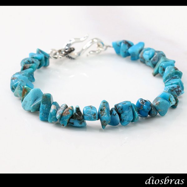 画像3: diosbras-ディオブラス ターコイズ 馬蹄 ホースシュー フェザー ブレスレット ブレス メンズ ネイティブ  羽 ターコイズ オニキス シルバー９２５ チェーン さざれ石 メディスンホイール フェザー (3)