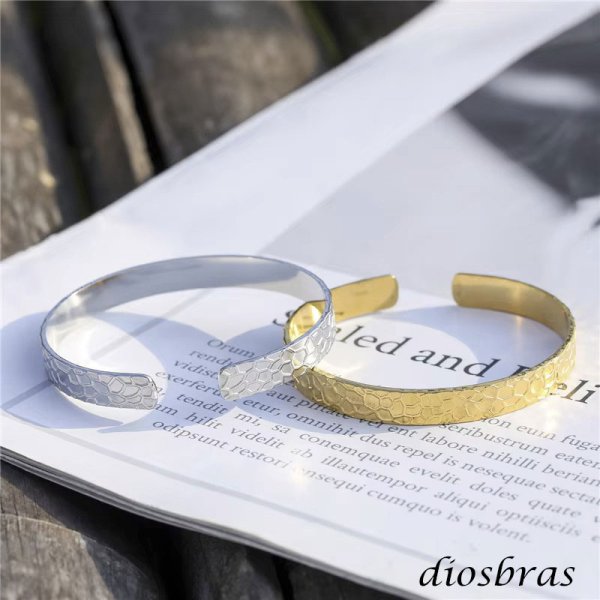 画像5: バングル ステンレス 波紋　波型  316L サージカルステンレス プレーン ステンレスブレスレット ステンレスバングル シルバーブレスレット ゴールド シルバー ブラックニッケル   メンズ レディース SILVER925 ステンレススティール シルバーアクセ  diosbras-ディオブラス- (5)