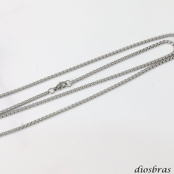 画像3: ステンレス サージカルステンレス シルバーチェーン シルバー マリンチェーン マリナ マリーナチェーン アンカーチェーン 幅2.4mm 40cm 45cm 50cm 55cm 60cm ネックレス チェーン  鎖 首飾り ギフト  チェーン シルバーネックレスチェーン あずきチェーン (3)