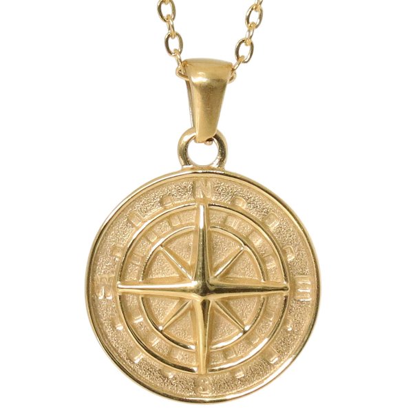 画像7: 羅針盤　ペンダント 航海 クロス  ペンダント ステンレス ゴールド　シルバー トップ  ネックレス メイン ペンダントトップ マリア ネックレス メダイ ステンレスチェーンセット (7)