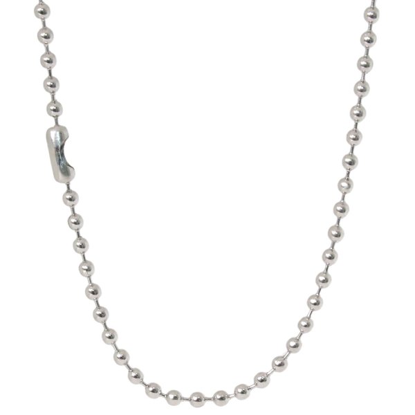 画像4: ボールチェーン ステンレス サージカルステンレス シルバーチェーン シルバー  アンカーチェーン 幅3mm 55cm 45cm フリーサイズ　 ネックレス チェーン  鎖 首飾り ギフト  チェーン シルバーネックレスチェーン あずきチェーン (4)