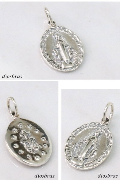 画像2: 極小マリアプレート ネックレス メイン マリアペンダントトップ銀シルバー925 マリア様  マリア ネックレス  SILVER925 maria  マリアネックレス送料無料マリア ネックレス メダイ (2)