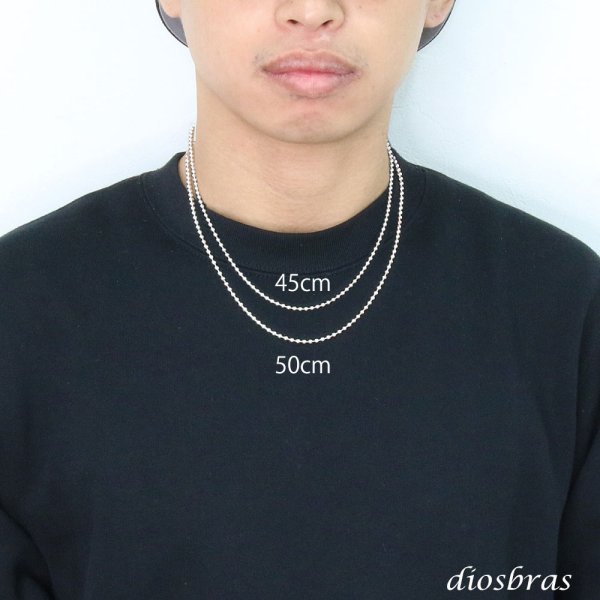 画像4: シルバー 925 ボールチェーン 3mm 50cm 幅3mm  ネックレス チェーン シルバー925 SILVER Necklace chain 銀 鎖 首飾り フィガロ メール便無料  ギフトOK  シルバー925チェーン シルバーネックレスチェーン (4)
