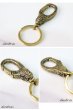 画像2: キーホルダー キーフック キーチェーン ゴールド  イーグル フェザー スカル ドクロ 骸骨 髑髏  真鍮  ブラス  キーホルダー (2)