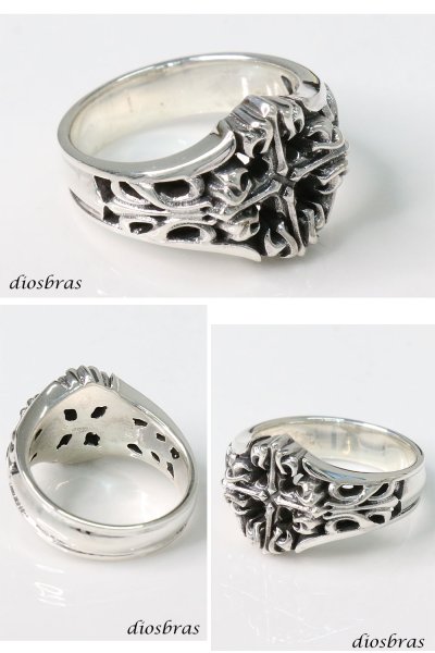 画像2: クロス リング　シルバー925 シルバーリング  メンズ クロス 十字架 シンプルクロス  スターリングシルバー ゴシック 指輪 ring silver925 銀 シルバーアクセサリー 男性 女性 レディース 極小 シンプル ピンキー  (2)