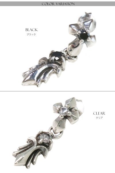 画像3: 【メンズピアス】ドロップピアス【シルバーアクセサリー】【シルバーピアス】　アラベスク　ドロップピアス　●単品売り（片耳）■シャープでキレイな横顔に！【レディース メンズ｜アクセサリー｜ピアス｜クロス・十字架｜フレア・ 】 (3)