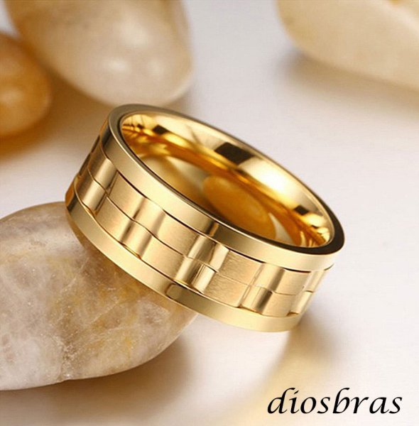 画像8: ステンレス  リング 回転式 スピナーリング シルバー 金属アレルギー対応 光沢 ゴールド 金 リング アクセサリー メンズ レディース (8)