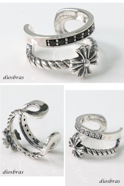 画像4: クロス フリーサイズ リング　シルバー925 シルバーリング  メンズ クロス 十字架 ジルコニア ブラック ホワイト シンプルクロス 極小 スターリングシルバー ゴシック 指輪 ring silver925 銀 シルバーアクセサリー 男性 女性 レディース 極小 シンプル ピンキー (4)