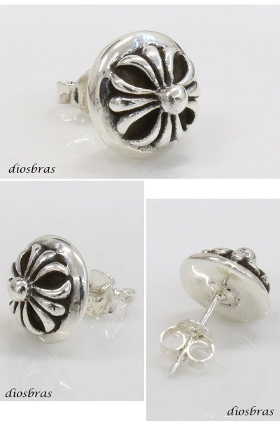 画像2: クロス ボール ピアス シルバー９２５ 十字架 片方ピアス メンズ レディース 極小クロス メール便限定送料無料 (2)