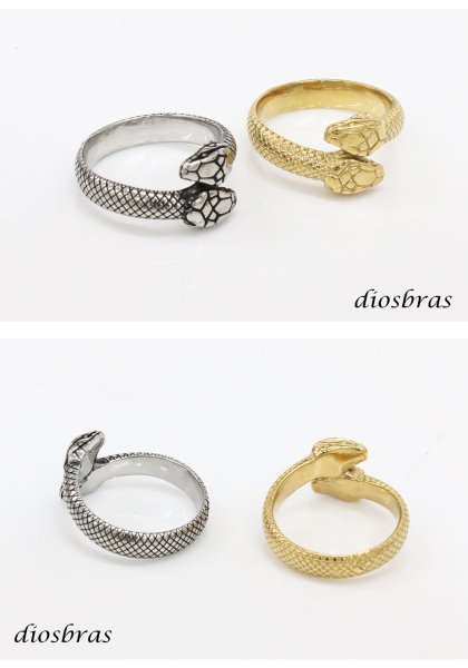画像7: ステンレス  スネーク 蛇 リング チェーン リング シルバー 金属アレルギー対応 光沢 ゴールド 金 リング アクセサリー メンズ レディース (7)