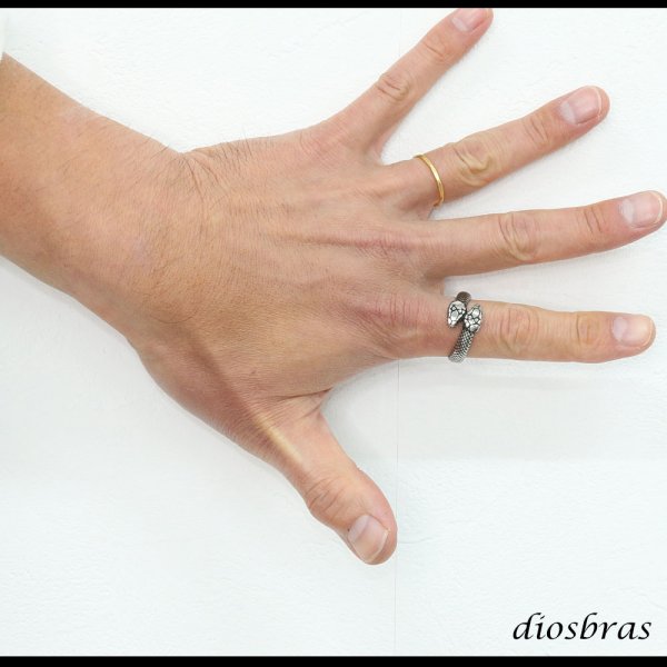 画像8: ステンレス  スネーク 蛇 リング チェーン リング シルバー 金属アレルギー対応 光沢 ゴールド 金 リング アクセサリー メンズ レディース (8)