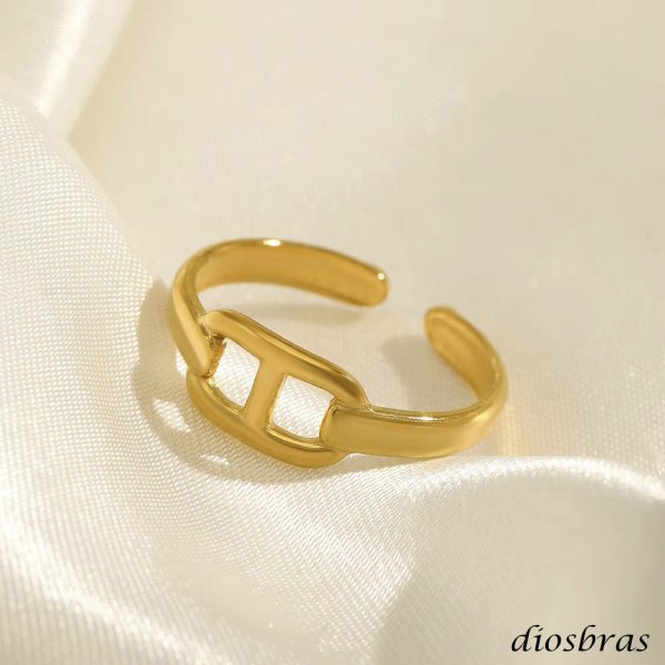 画像8: ステンレス  フリーサイズ チェーン マリーナ マリンチェーン マリナ リング チェーン リング シルバー 金属アレルギー対応 光沢 ゴールド 金 リング アクセサリー メンズ レディース (8)