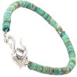 画像1: diosbras-ディオブラス ターコイズ グリーン 馬蹄 ホースシュー フェザー ブレスレット ブレス メンズ ネイティブ  羽 ターコイズ オニキス シルバー９２５ チェーン メディスンホイール フェザー (1)