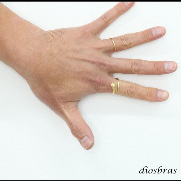 画像2: ステンレス  フリーサイズ スネーク 蛇 リング チェーン リング シルバー 金属アレルギー対応 光沢 ゴールド 金 リング アクセサリー メンズ レディース (2)