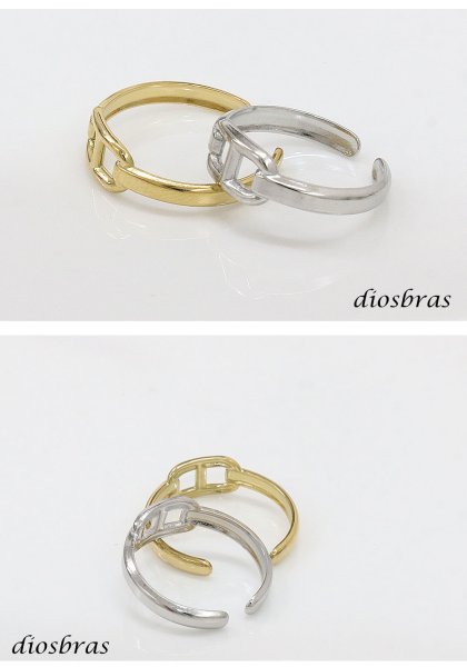 画像5: ステンレス  フリーサイズ チェーン マリーナ マリンチェーン マリナ リング チェーン リング シルバー 金属アレルギー対応 光沢 ゴールド 金 リング アクセサリー メンズ レディース (5)