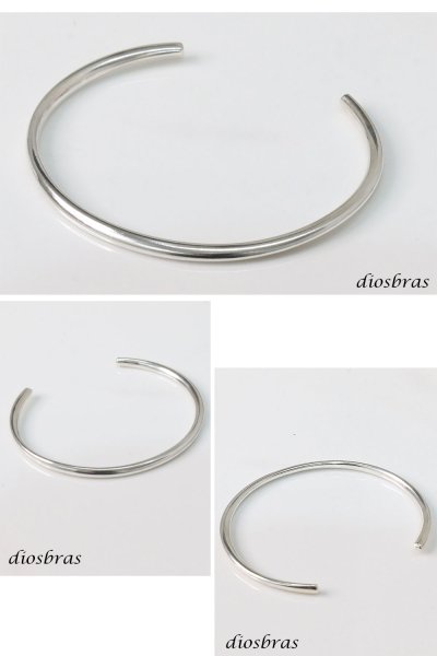 画像2: シルバーバングル  シルバーアクセサリー エッジ ねじり ウエーブ プレーン シンプル シルバーアクセサリー メンズ シルバーバングル ブレスレット シルバー925 メンズ レディース アクセサリー プレゼントに人気 (2)