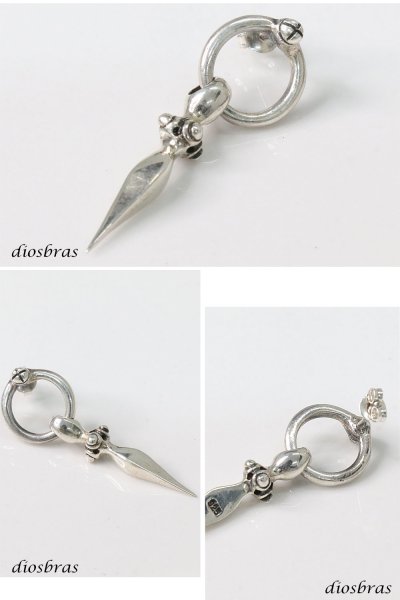 画像2: 本物シルバー925 ダガー ドージェ ドロップピアス ピアス 片方ピアス 片耳販売 メンズ レディース アクセサリー シルバー (2)