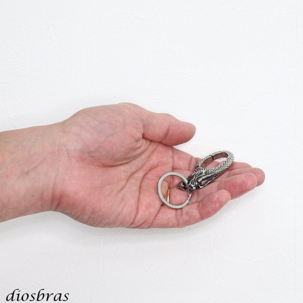 画像3: キーホルダー キーフック キーチェーン シルバー  イーグル ドラゴン 竜　龍 スカル ドクロ 骸骨 髑髏  亜鉛合金製 キーホルダー (3)