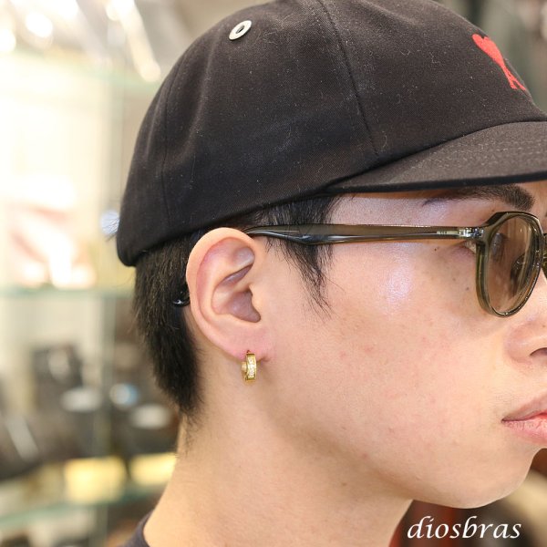 画像3: ステンレス フープピアス ジルコニア ゴールド 金属アレルギー対応 メタル素材  金 シンプル 小さめ フープ ループ リング 輪っか ピアス アクセサリー メンズ レディース 中折れ式 メール便なら送料無料 13mm (3)