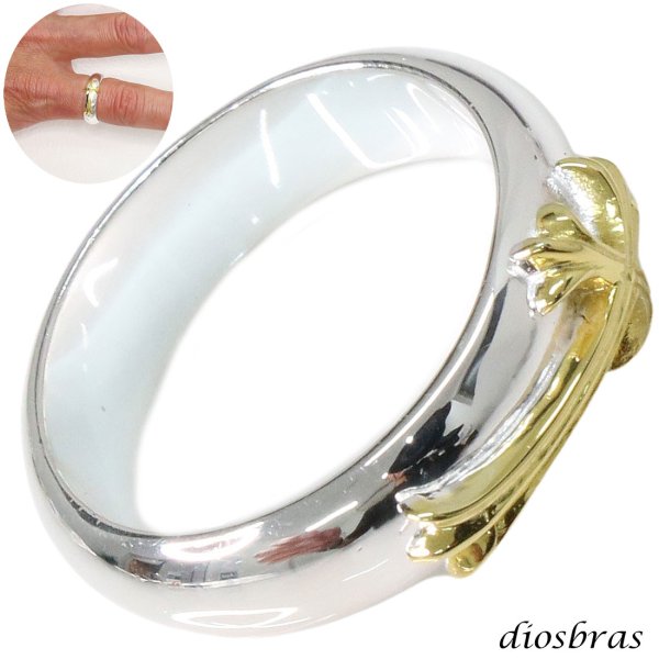 画像1: シルバー925 シルバーリング ゴールド  メンズ クロス 十字架 シンプルクロス  スターリングシルバー ゴシック 指輪 ring silver925 銀 シルバーアクセサリー 男性 女性 レディース シンプル ピンキー メール便なら全国送料無料 (1)