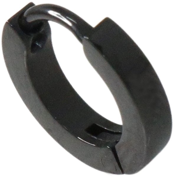 画像9: ステンレス フープピアス ブラック ローズゴールド ゴールド 金属アレルギー対応 光沢 メタル素材 シンプル 小さめ フープ ループ リング 輪っか ピアス アクセサリー メンズ レディース 中折れ式 10mm  メール便なら送料無料 (9)