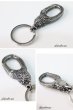 画像2: キーホルダー キーフック キーチェーン シルバー  イーグル　フェザー 羽根 スカル ドクロ 骸骨 髑髏  亜鉛合金製 キーホルダー (2)