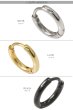 画像3: ステンレス フープピアス シルバー ブラック ゴールド 金属アレルギー対応 光沢 メタル素材 シンプル 小さめ フープ ループ リング 輪っか ピアス アクセサリー メンズ レディース 中折れ式 12mm メール便なら送料無料 (3)