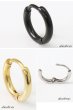 画像4: ステンレス フープピアス シルバー ブラック ゴールド 金属アレルギー対応 光沢 メタル素材 シンプル 小さめ フープ ループ リング 輪っか ピアス アクセサリー メンズ レディース 中折れ式 12mm メール便なら送料無料 (4)