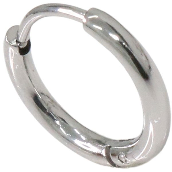 画像6: ステンレス フープピアス シルバー ローズゴールド 金属アレルギー対応 光沢 メタル素材 シンプル 小さめ フープ ループ リング 輪っか ピアス アクセサリー メンズ レディース 中折れ式 12mm  メール便なら送料無料 (6)