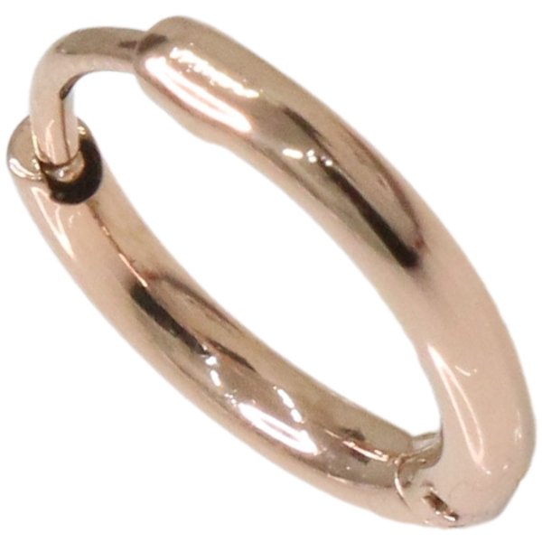 画像7: ステンレス フープピアス シルバー ローズゴールド 金属アレルギー対応 光沢 メタル素材 シンプル 小さめ フープ ループ リング 輪っか ピアス アクセサリー メンズ レディース 中折れ式 12mm  メール便なら送料無料 (7)