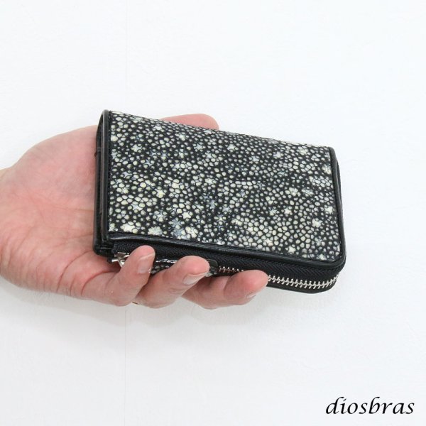 画像6: 財布 ラウンドファスナー スティングレイ メンズ レディース 本革 スティングレー スター エイ革 梅花皮 かいらぎ イバラエイ ウォレット ガルーシャ ラウンド ジッパー スタースティングレー レザーウォレット ロングウォレット バイカー 長財布 牛革 ハンドメイド (6)