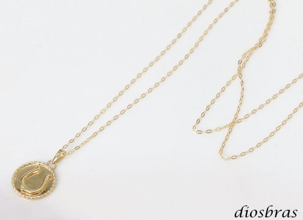 画像10: 馬蹄 ホースシュー コイン ペンダント k18 ネックレス シンプル ゴールド ペンダント 18k メンズ レディース ペンダント 18金 チャーム ペンダント コイン アズキチェーン 長あずきチェーン ペンダント トップ 小豆チェーン ネックレス (10)