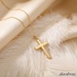 画像11: 日本製 クロス 十字架 ペンダント k18 チェーン付き  シンプル ゴールド 18k メンズ レディース クロスペンダント 18金 チャーム クロス ペンダント コイン アズキチェーン 金貨 長あずきチェーン ペンダント トップ 小豆チェーン ネックレス (11)