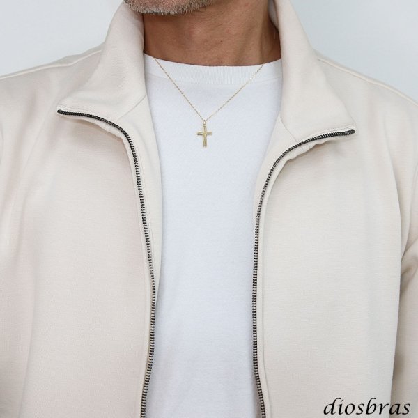 画像10: 日本製 クロス 十字架 ペンダント k18 チェーン付き  シンプル ゴールド 18k メンズ レディース クロスペンダント 18金 チャーム クロス ペンダント コイン アズキチェーン 金貨 長あずきチェーン ペンダント トップ 小豆チェーン ネックレス (10)