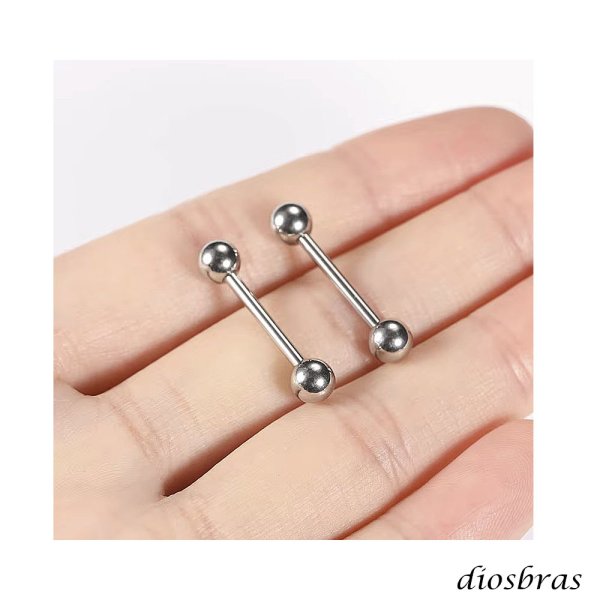 画像2: ストレートバーベル ボディーピアス ステンレス 16G 16ゲージ 鼻ピア ス 軟骨ピアス つけっぱなし ト ラガス 耳たぶ 舌ピ へそピアス インダストリアル (2)