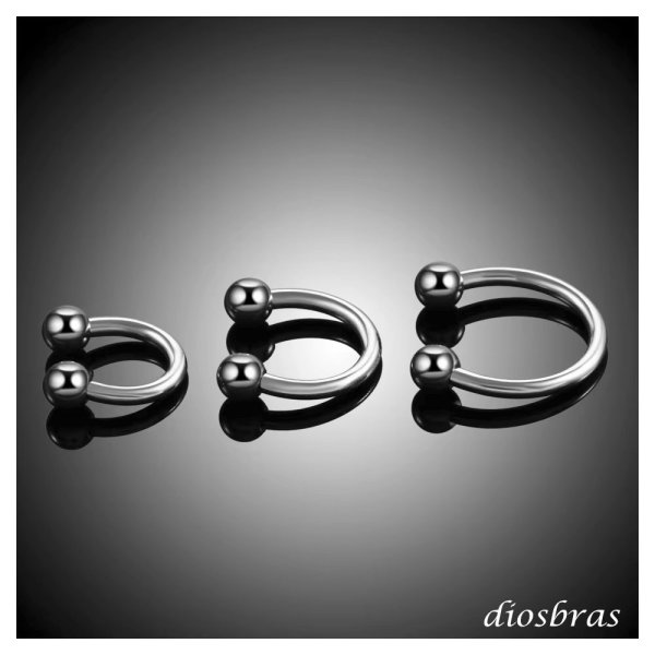 画像3: フープ サーキュラーバーベル ボディーピアス ステンレス 16G 16ゲージ 鼻ピア ス 軟骨ピアス つけっぱなし ト ラガス 耳たぶ 舌ピ へそピアス インダストリアル (3)