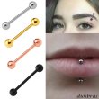 画像1: ストレートバーベル ボディーピアス ステンレス 16G 16ゲージ 鼻ピア ス 軟骨ピアス つけっぱなし ト ラガス 耳たぶ 舌ピ へそピアス インダストリアル (1)