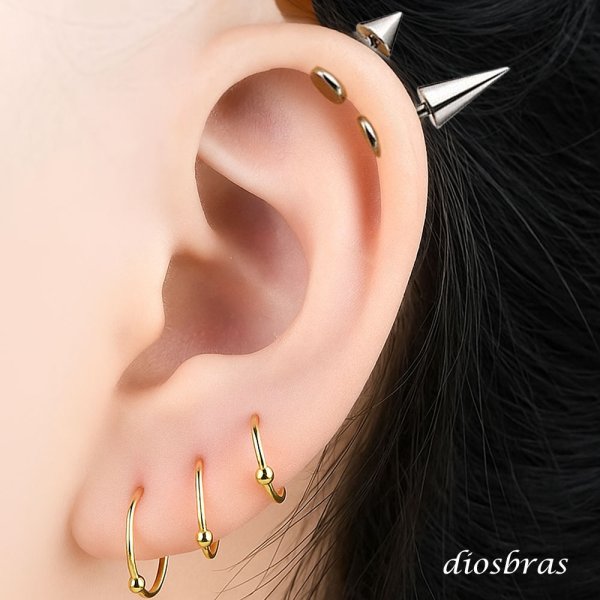 画像5: ストレート ラブレットスタッド コーンヘッド ボディーピアス ステンレス 16G 16ゲージ 鼻ピア ス 軟骨ピアス つけっぱなし ト ラガス 耳たぶ 舌ピ へそピアス インダストリアル (5)