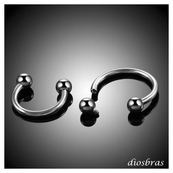 画像4: フープ サーキュラーバーベル ボディーピアス ステンレス 16G 16ゲージ 鼻ピア ス 軟骨ピアス つけっぱなし ト ラガス 耳たぶ 舌ピ へそピアス インダストリアル (4)