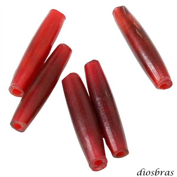 画像1: ホーンビーズ　レッドブラウン　赤茶　ハンドメイド制作 ビーズストラップ 携帯ストラップ カスタムビーズ フック (1)